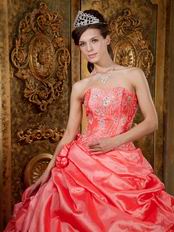 Watermelon Unique Layers Skirt Quinceanera Designer Dress