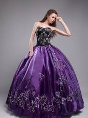 Embroidered Stars 2014 Designer Eggplant Quinceanera Dress