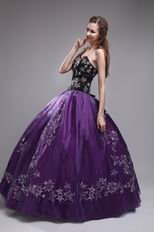 Embroidered Stars 2014 Designer Eggplant Quinceanera Dress