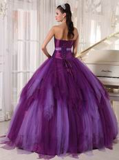 Beaded Strapless Contrast Color Quinceanera Prom Party Dress