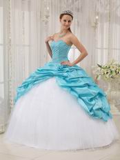 Aqua Floor Length Skirt Allure Quinceanera Dress For Girls