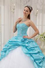 Aqua Floor Length Skirt Allure Quinceanera Dress For Girls