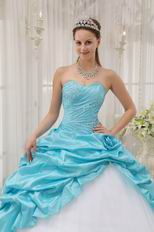 Aqua Floor Length Skirt Allure Quinceanera Dress For Girls