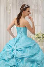 Aqua Floor Length Skirt Allure Quinceanera Dress For Girls