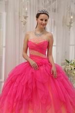 Hot Pink Cascade Putty Skirt  Orange Quinceanera Dress 2019