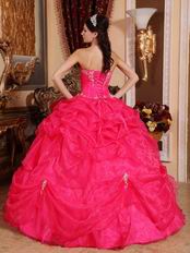 Deep Pink Sweetheart Puffy Quinceanera Dress By Designer