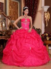 Deep Pink Sweetheart Puffy Quinceanera Dress By Designer