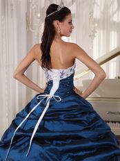 Mineral Blue Quinceanera Party Dress With White Puffy Skirt