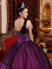 Single One Shoulder Purple Coming-of-age Ceremony Girls Dress