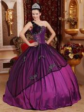 Single One Shoulder Purple Coming-of-age Ceremony Girls Dress