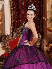 Single One Shoulder Purple Coming-of-age Ceremony Girls Dress