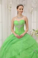 Pretty Quinceanera Gown Made By Spring Green Organza