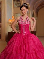 Halter Floor-length Skirt A-line Quinceanera Dress Cheap