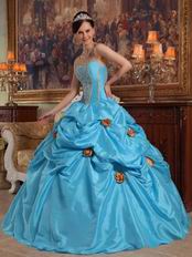 New Arrival 2014 Strapless Sky Blue Girls Quinceanera Gowns