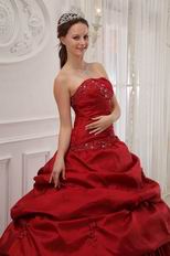 Simple Wine Red Puffy Skirt Quinceanera Dress Customized