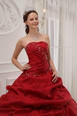 Simple Wine Red Puffy Skirt Quinceanera Dress Customized