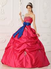 Sweetheart Blue Ribbon 2014 Quinceanera Dress With Beading