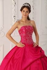 2014 Inexpensive Deep Pink Dress For Quinceanera Party