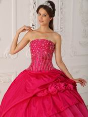 2014 Inexpensive Deep Pink Dress For Quinceanera Party