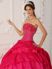 2014 Inexpensive Deep Pink Dress For Quinceanera Party