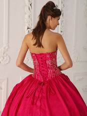 2014 Inexpensive Deep Pink Dress For Quinceanera Party