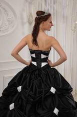 Pretty Sweetheart Black And White A-line Skirt Quinceanera Gown