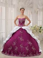 Purple and White Floor Length Ball Dress To Military Wear