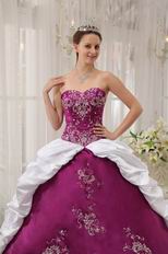 Purple and White Floor Length Ball Dress To Military Wear