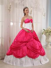 Deep Pink Trimed Designer Quinceanera Dress With Applique