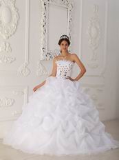 White Quinceanera Dress Like A Princess With Orange Flowers