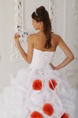 White Quinceanera Dress Like A Princess With Orange Flowers