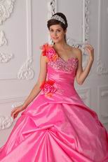 Single One Shoulder Multi Color Handmade Quinceanera Gown