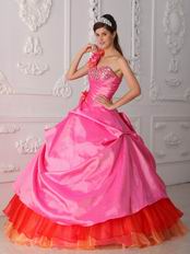 Single One Shoulder Multi Color Handmade Quinceanera Gown