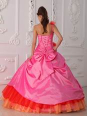 Single One Shoulder Multi Color Handmade Quinceanera Gown