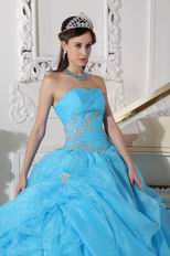 Aqua Blue Puffy Skitr Quinceanera Dresses Gowns For Cheap