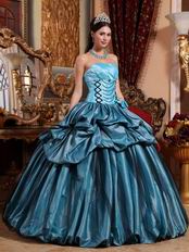 Light Sky Blue Quinceanera Dress With Hand Made Flower