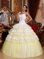 Spaghetti Straps Lace Layers White Quinceanera Dress Pretty