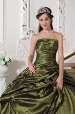 Strapless Olive Green Quinceanera Dress For Sweet 16 Party