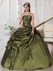 Strapless Olive Green Quinceanera Dress For Sweet 16 Party