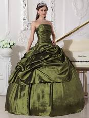 Strapless Olive Green Quinceanera Dress For Sweet 16 Party