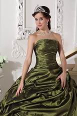 Strapless Olive Green Quinceanera Dress For Sweet 16 Party