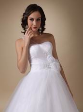 Cheap Puffy Wedding Dress With Handmade Flowers Bottom