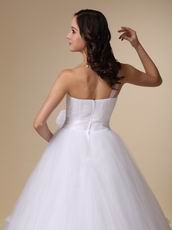 Cheap Puffy Wedding Dress With Handmade Flowers Bottom