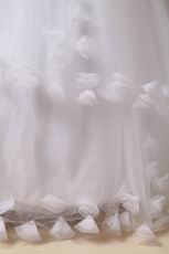 Cheap Puffy Wedding Dress With Handmade Flowers Bottom