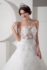 Pretty Transparent Bodice Trimed A-line Wedding Dresses Wholesale