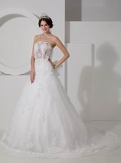 Pretty Transparent Bodice Trimed A-line Wedding Dresses Wholesale