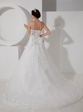 Pretty Transparent Bodice Trimed A-line Wedding Dresses Wholesale