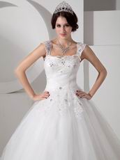 Straps Floor-length Tulle Graden Wedding Ceremony Bridal Dress