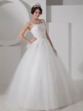 Straps Floor-length Tulle Graden Wedding Ceremony Bridal Dress