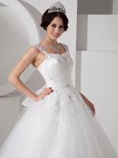 Straps Floor-length Tulle Graden Wedding Ceremony Bridal Dress